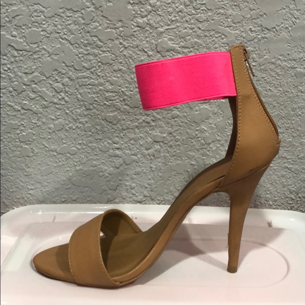 Tan & Neon Pink Heels
